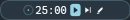 The floating Pomodoro Bar resized to its minimum 130 by 20 DIP size